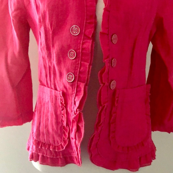 Multiples Hot Pink Open Front Jacket size SP - Picture 3 of 12